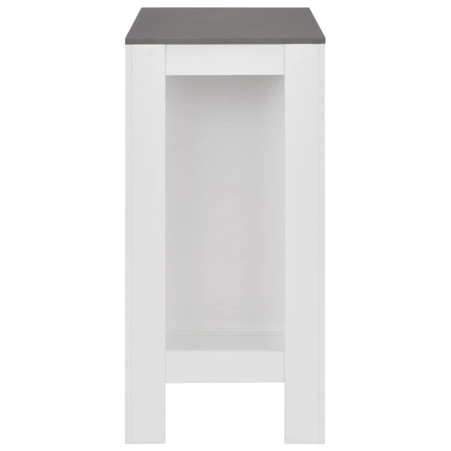 Table de bar avec étagère Blanc 110x50x103 cm - 4