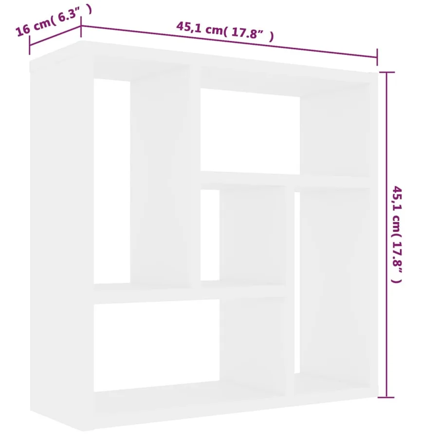 Étagère murale Blanc 45x16x45 cm Bois d’ingénierie - 6