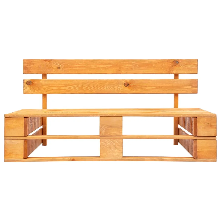 Canapé central palette de jardin marron miel bois pin imprégné - 3