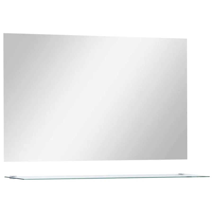 Miroir mural avec étagère 100x60 cm Verre trempé - 2