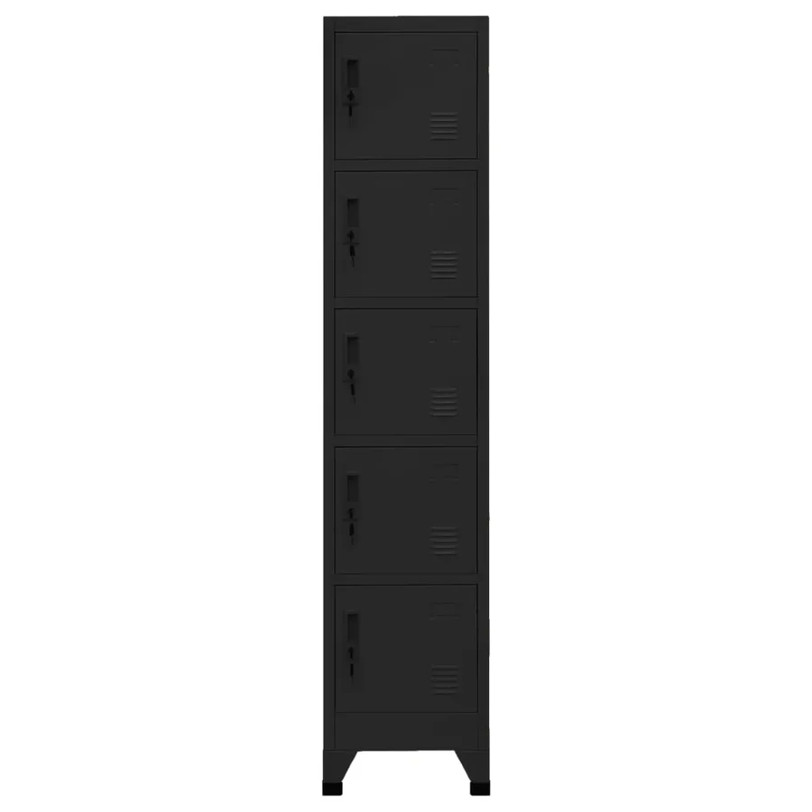Armoire à casiers Noir 38x40x180 cm Acier - 2