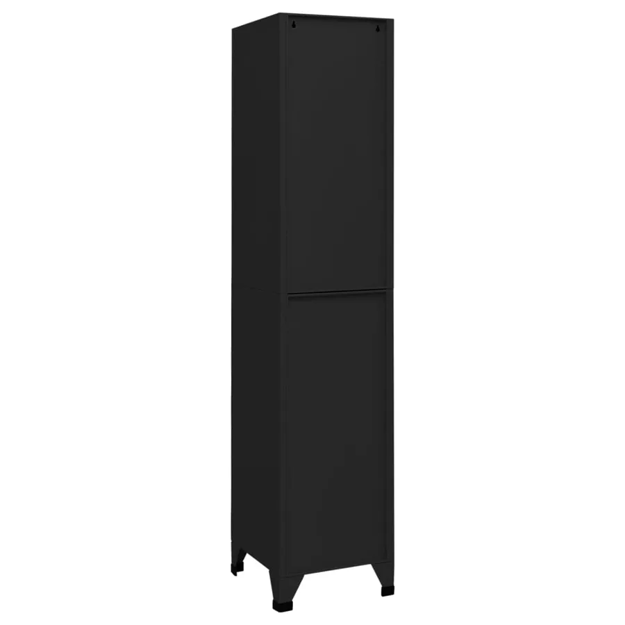 Armoire à casiers Noir 38x40x180 cm Acier - 4