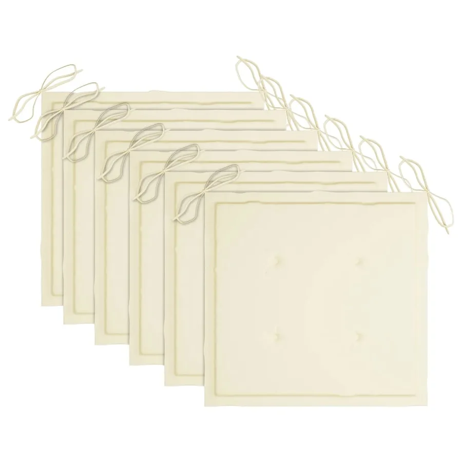 Chaises à manger d'extérieur lot de 6 et coussins Acacia massif - 4