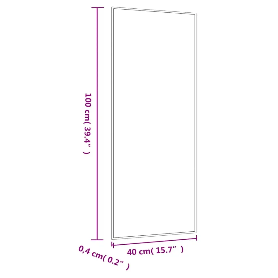 Miroir mural 40x100 cm Verre Rectangulaire - 6