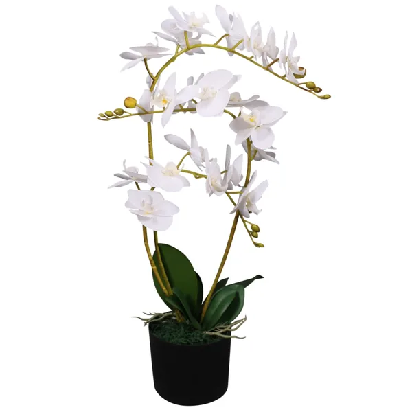 Plante artificielle avec pot Orchidée 65 cm Blanc