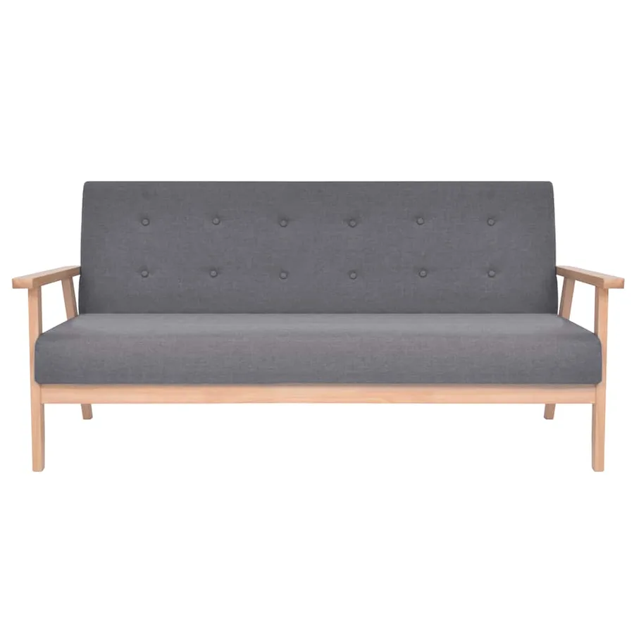 Jeu de canapé 2 pcs Tissu Gris foncé - 3