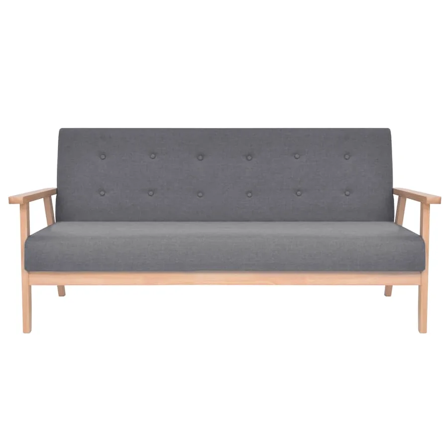 Ensemble de canapés 3 pcs Tissu Gris foncé - 3