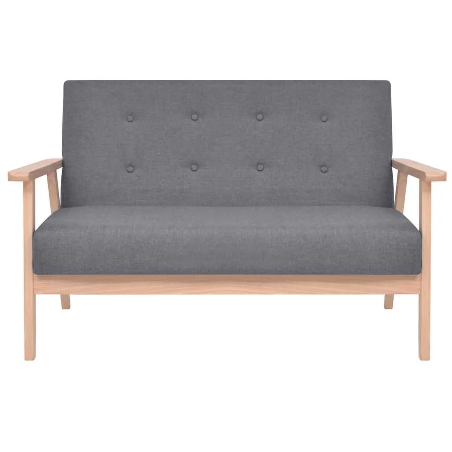 Ensemble de canapés 3 pcs Tissu Gris foncé - 5