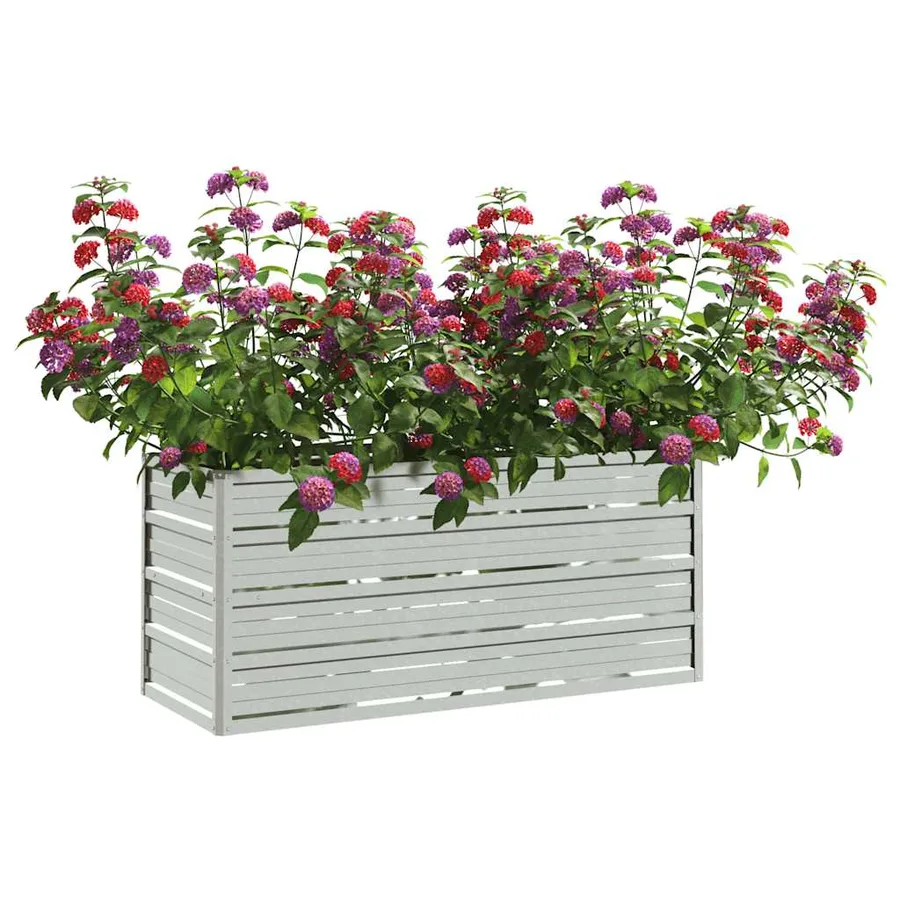 Lit surélevé de jardin 100x40x45 cm Acier galvanisé Argenté - 3
