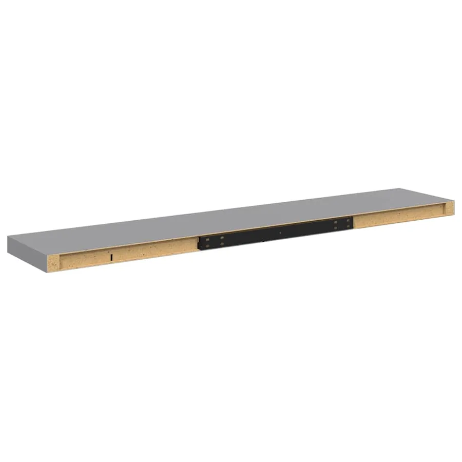 Étagères murales flottantes 2 pcs gris 120x23,5x3,8 cm MDF - 9