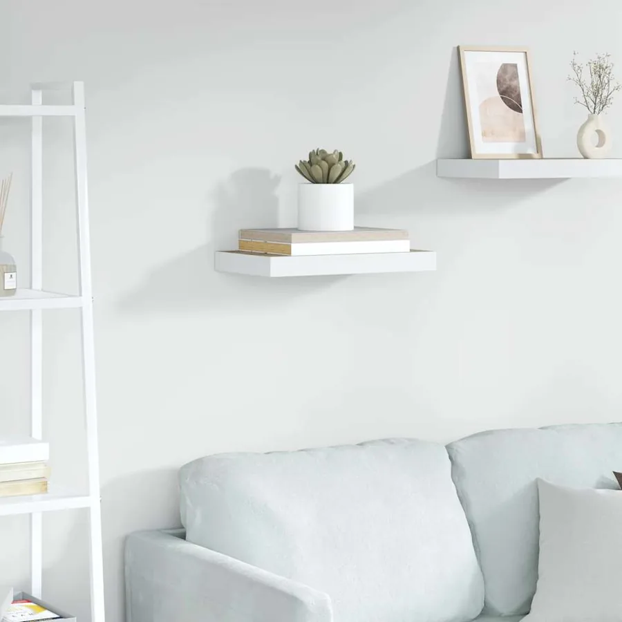 Étagère murale flottante chêne et blanc 50x23,5x3,8 cm MDF