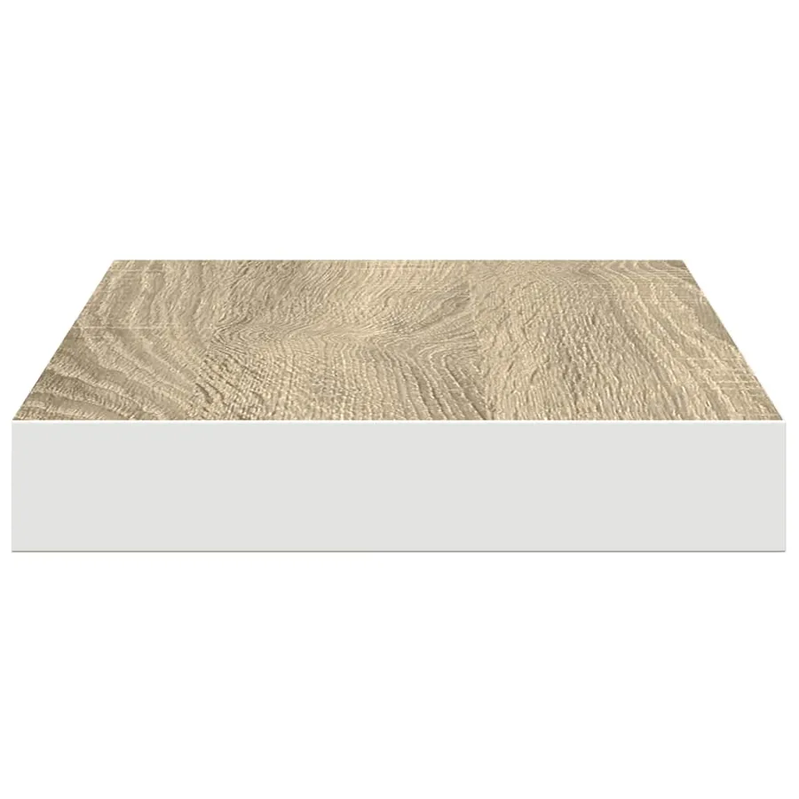 Étagère murale flottante chêne et blanc 50x23,5x3,8 cm MDF - 7