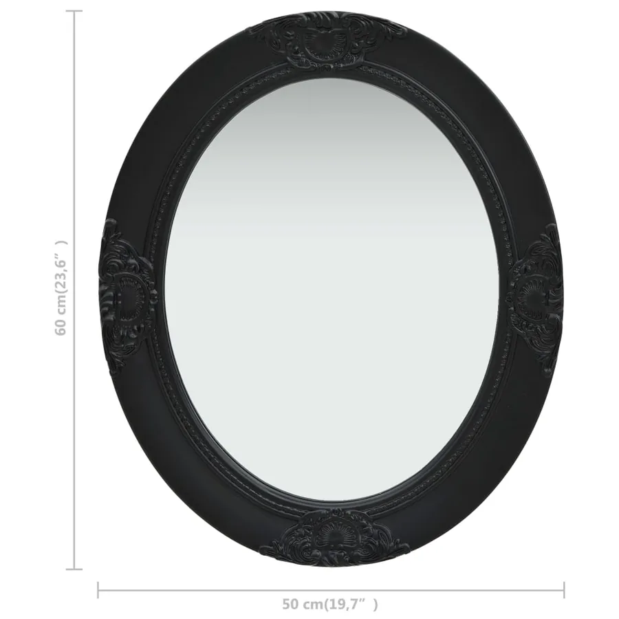 Miroir mural style baroque 50x60 cm noir - 6