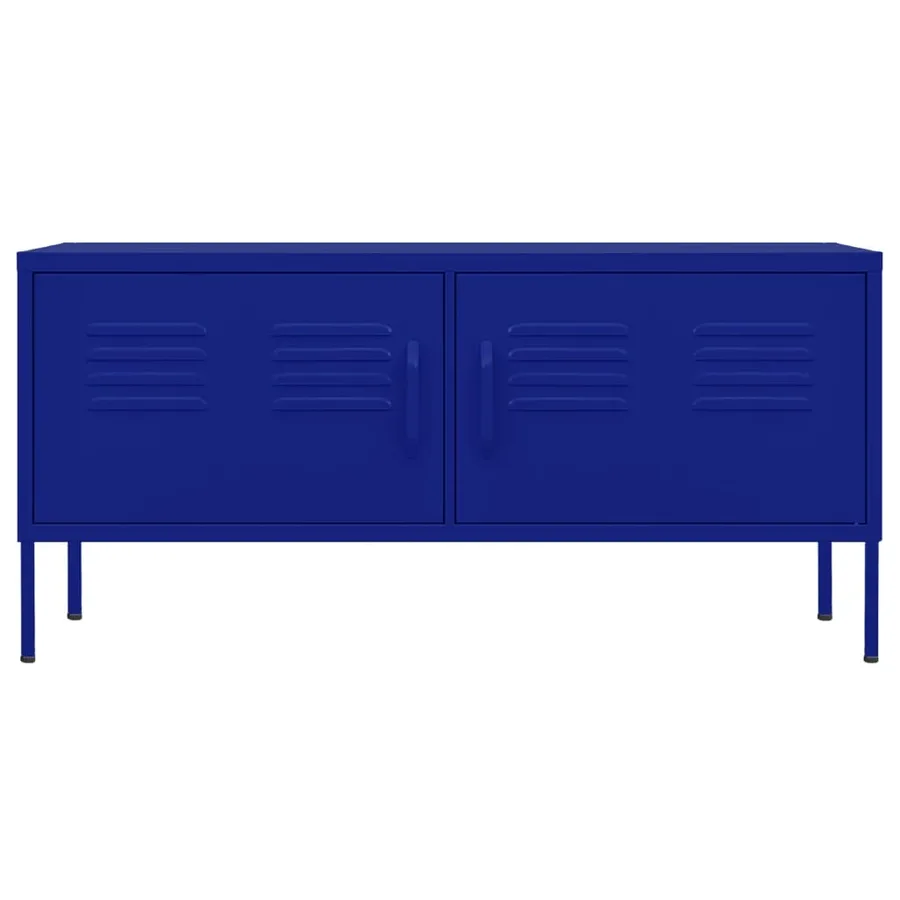 Meuble TV Bleu marine 105x35x50 cm Acier - 3