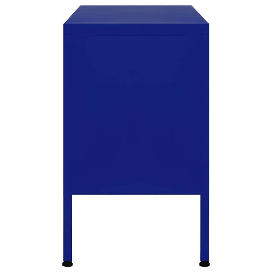 Meuble TV Bleu marine 105x35x50 cm Acier - 4