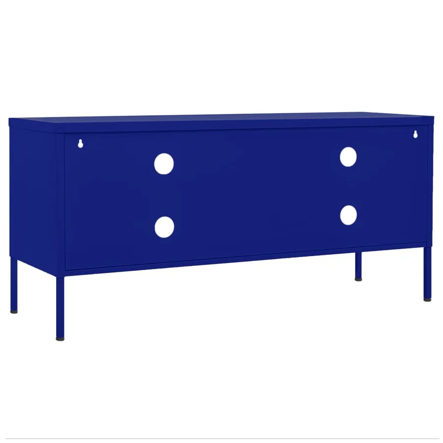 Meuble TV Bleu marine 105x35x50 cm Acier - 5