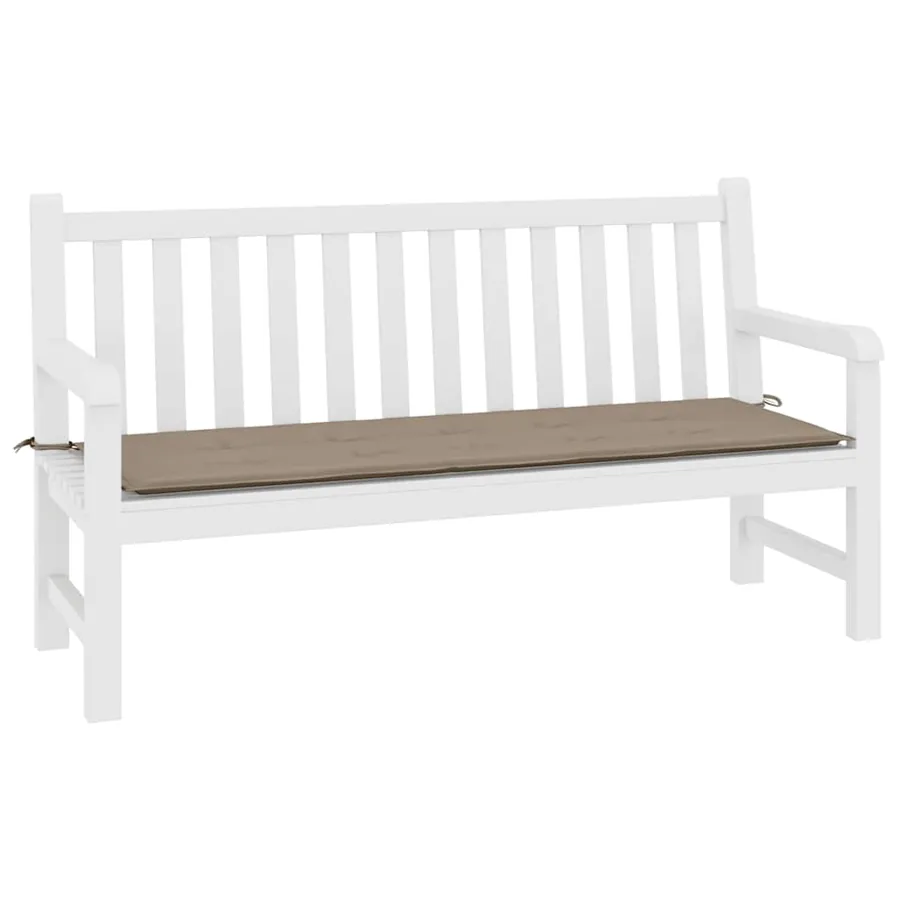 Coussin de banc de jardin taupe 200x50x3 cm tissu oxford - 3