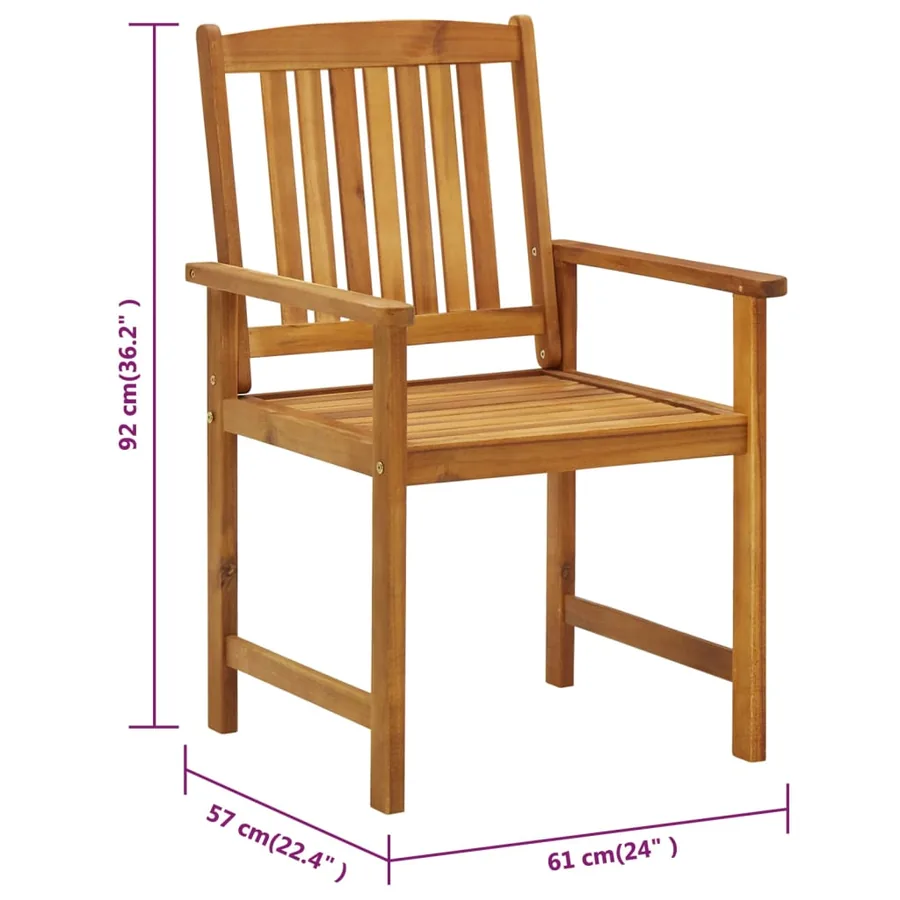 Chaises de jardin avec coussins lot de 8 Bois d'acacia solide - 8
