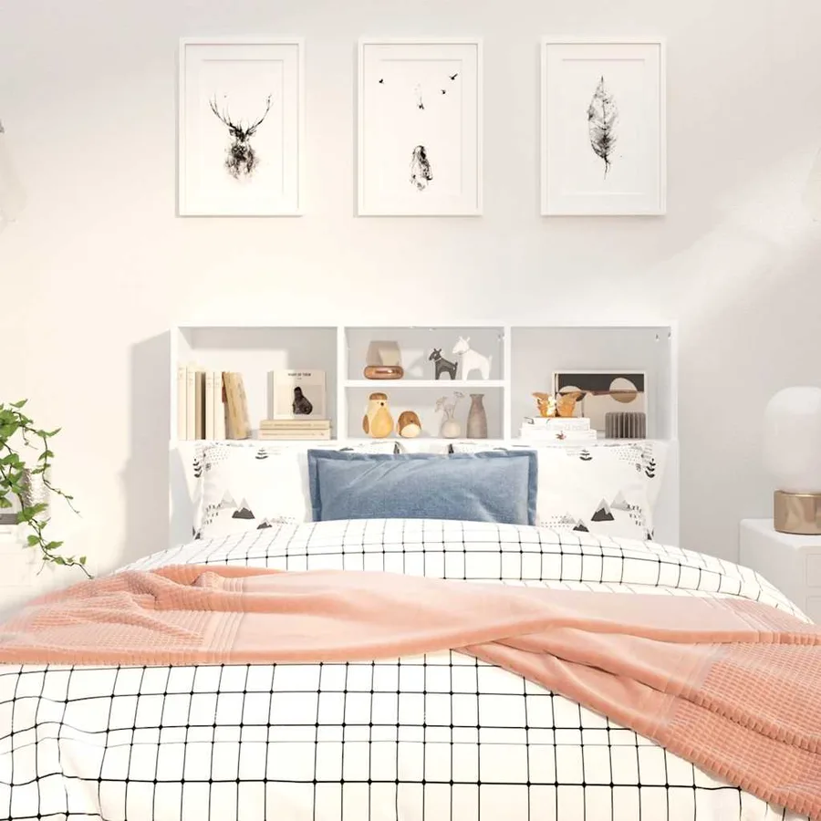 Armoire de tête de lit Blanc 120x19x103,5 cm - 3
