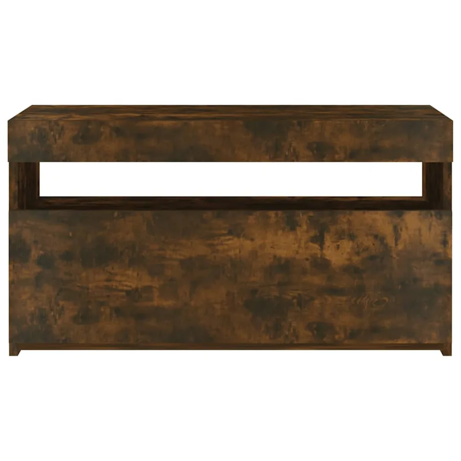 Meuble TV avec lumières LED Chêne fumé 75x35x40 cm - 5