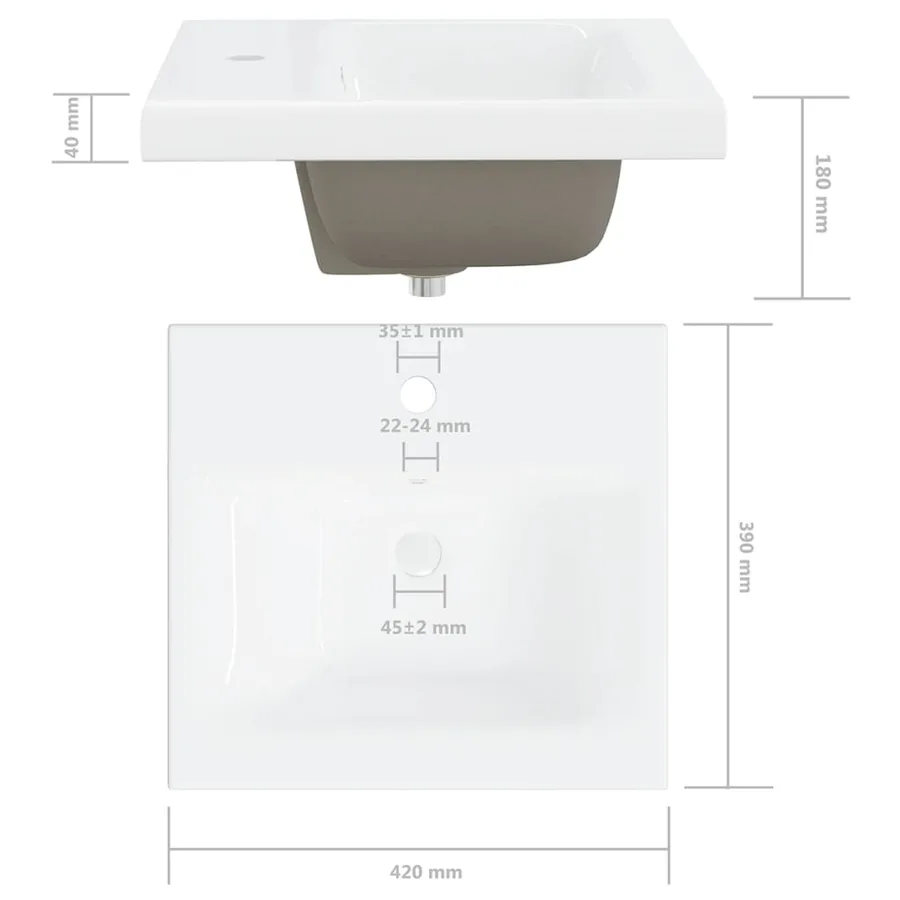 Armoire d'évier lavabo intégré blanc brillant bois d'ingénierie - 15