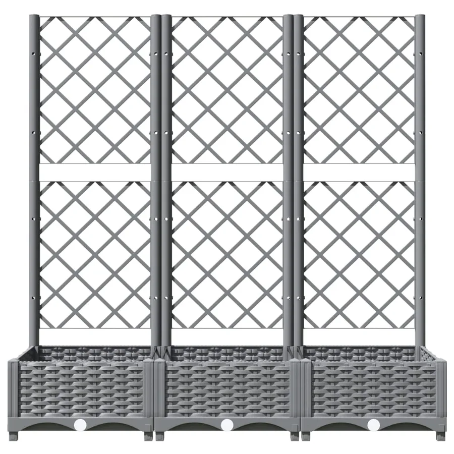 Jardinière avec treillis Gris clair 120x40x121,5 cm PP - 3