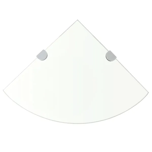 Étagère de coin + supports chromés Verre Transparent 25 x 25 cm