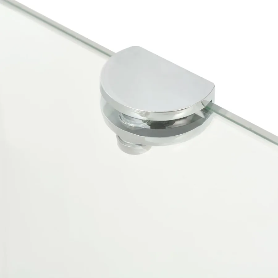 Étagère de coin + supports chromés Verre Transparent 25 x 25 cm - 4