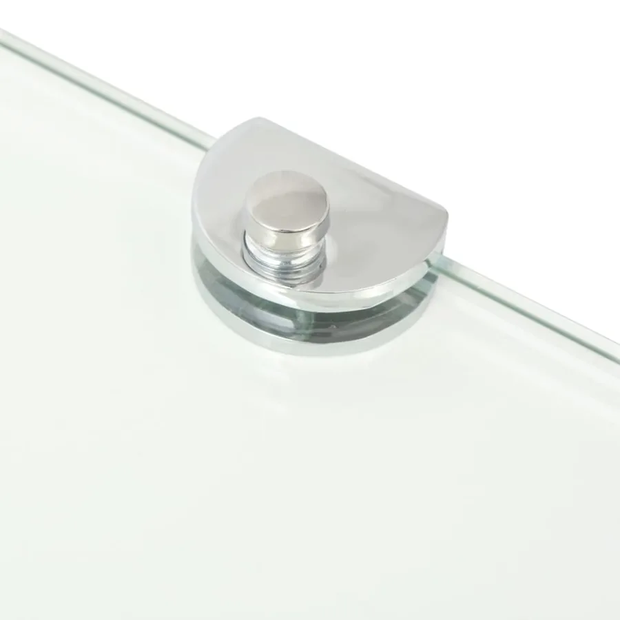 Étagère de coin + supports chromés Verre Transparent 25 x 25 cm - 5