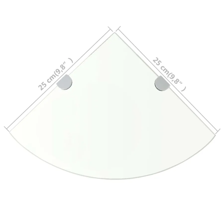 Étagère de coin + supports chromés Verre Transparent 25 x 25 cm - 6