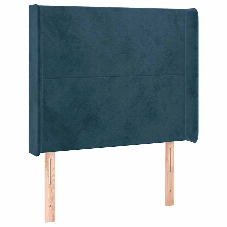 Tête de lit avec oreilles Bleu foncé 93x16x118/128 cm Velours - 2