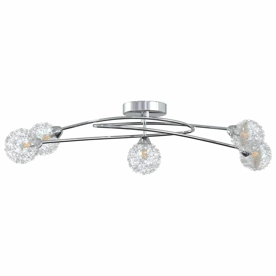 Plafonnier avec abat-jour en maille métallique pour 5 LED G9 - 2