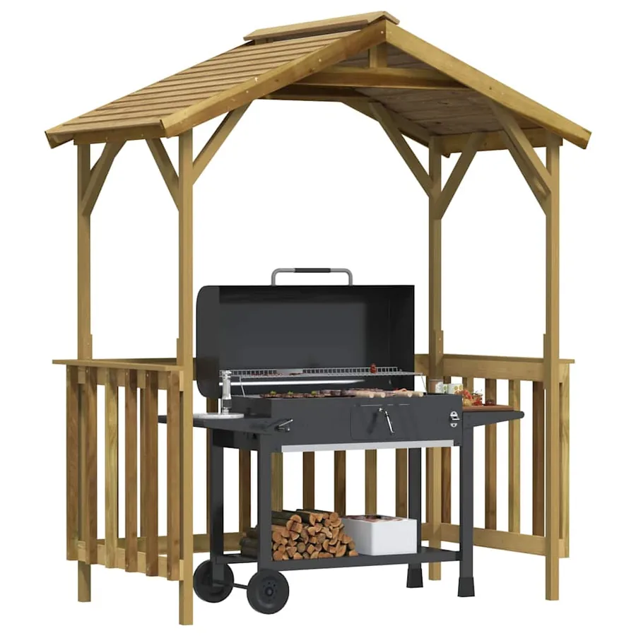 Abri de barbecue 163,5x93x210 cm Bois de pin imprégné - 2