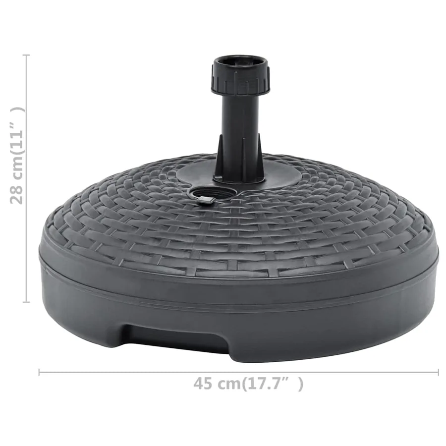 Socle de parasol rempli de sable/d'eau 20 L Plastique rotin - 6