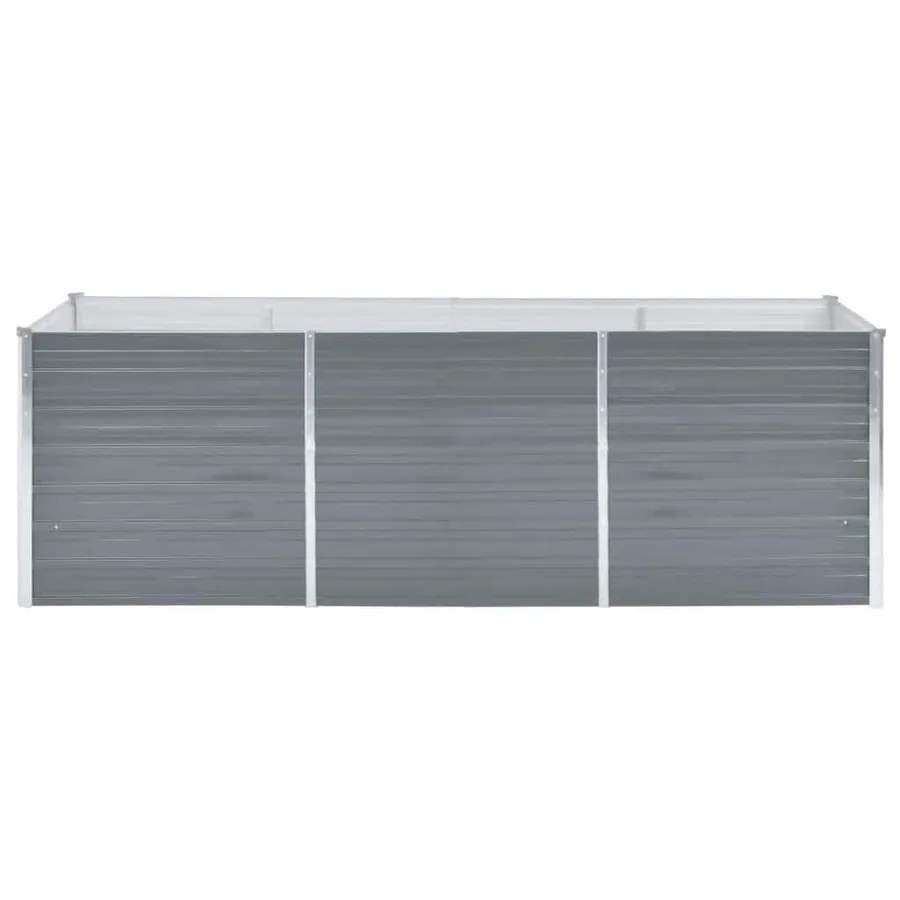 Lit surélevé de jardin Acier galvanisé 240x80x77 cm Gris - 3
