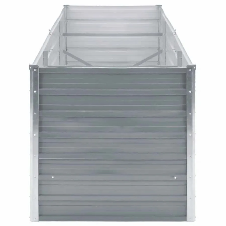 Lit surélevé de jardin Acier galvanisé 240x80x77 cm Gris - 4