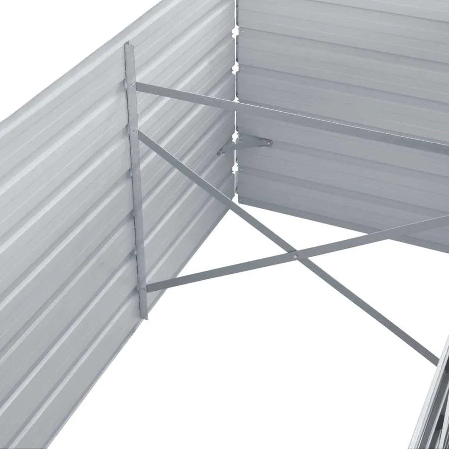 Lit surélevé de jardin Acier galvanisé 240x80x77 cm Gris - 5