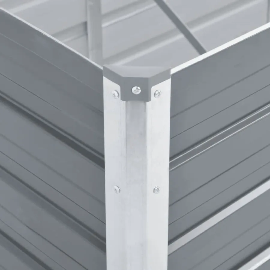 Lit surélevé de jardin Acier galvanisé 240x80x77 cm Gris - 6