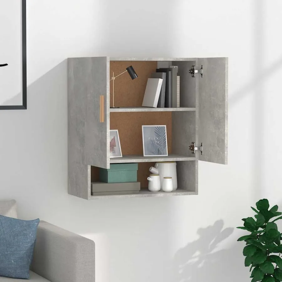 Armoire murale Gris béton 60x31x70 cm Bois d'ingénierie - 3