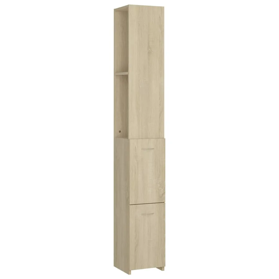 Armoire salle de bain chêne sonoma 25x26,5x170 cm - 2