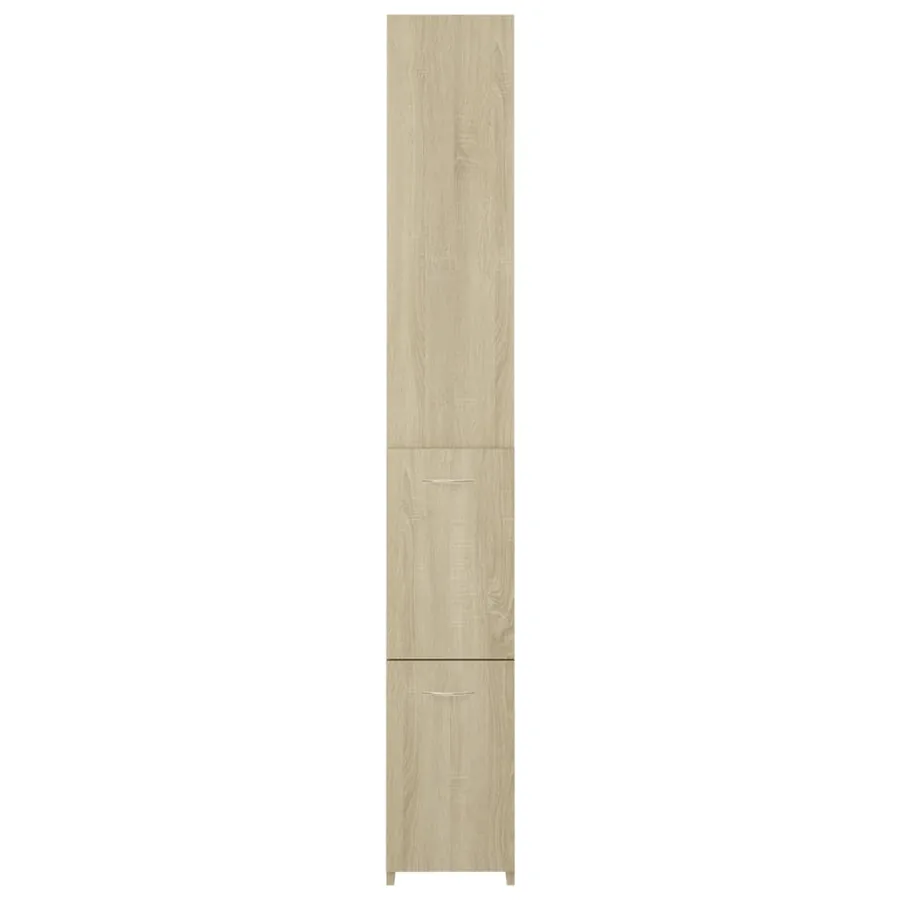 Armoire salle de bain chêne sonoma 25x26,5x170 cm - 4