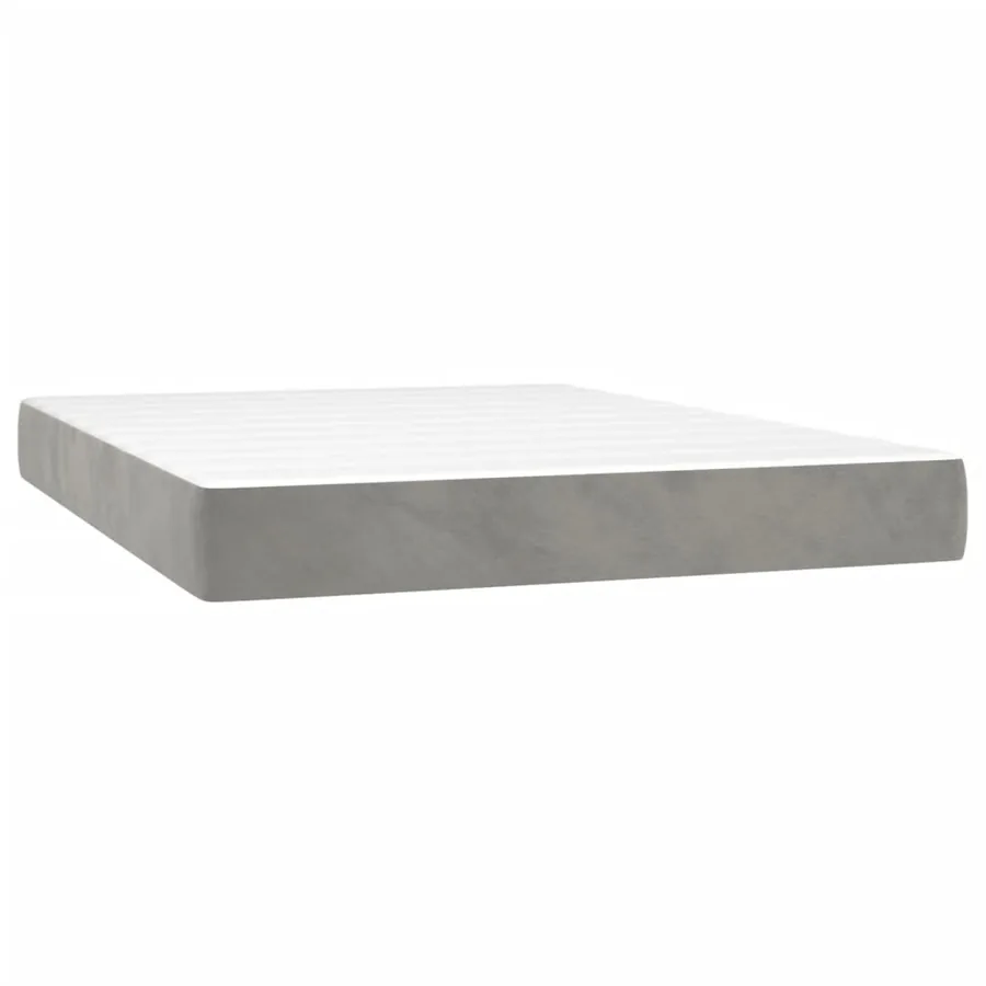 Matelas de lit à ressorts ensachés fermeté moyenne Gris clair 140x190x20 cm - 2