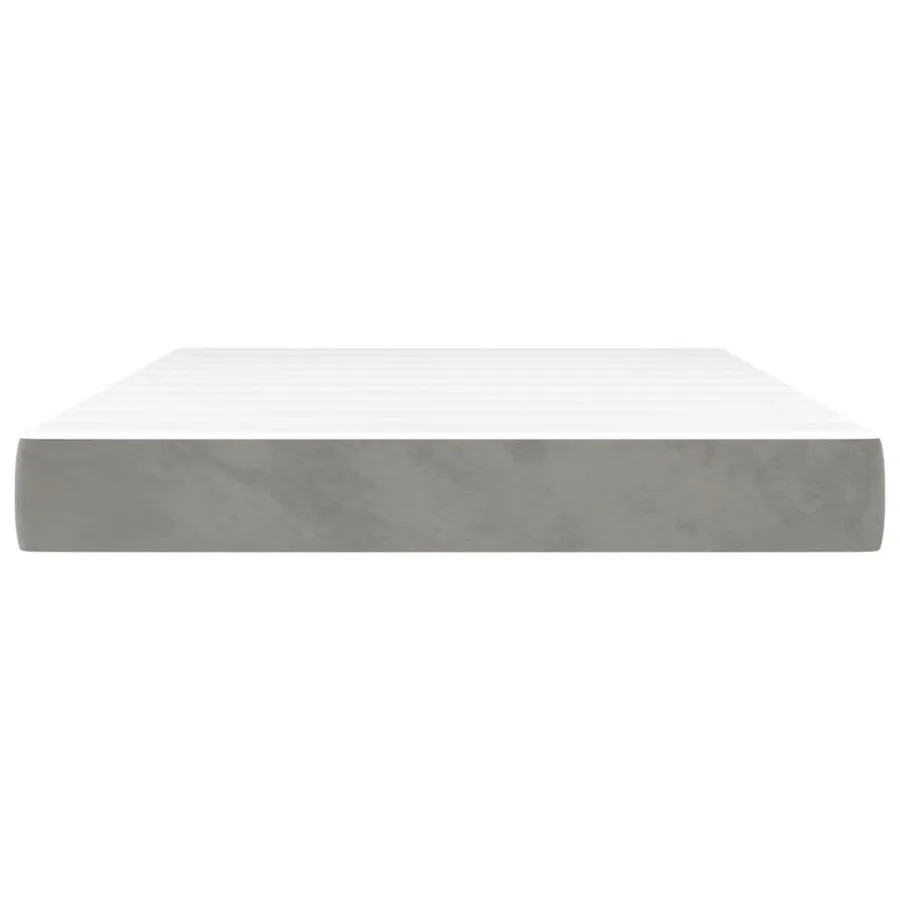 Matelas de lit à ressorts ensachés fermeté moyenne Gris clair 140x190x20 cm - 3