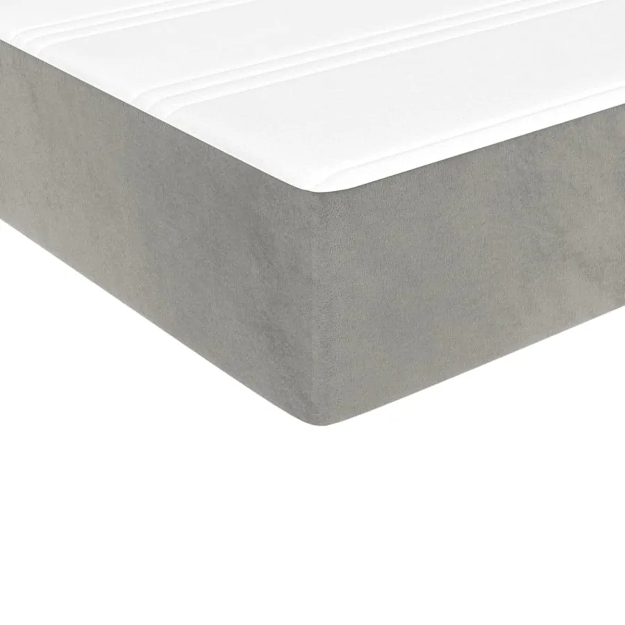 Matelas de lit à ressorts ensachés fermeté moyenne Gris clair 140x190x20 cm - 5