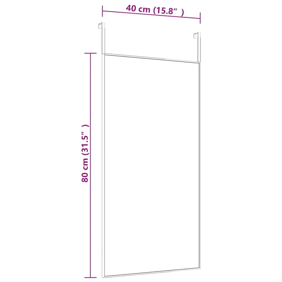 Miroir de porte Doré 40x80 cm Verre et aluminium - 4