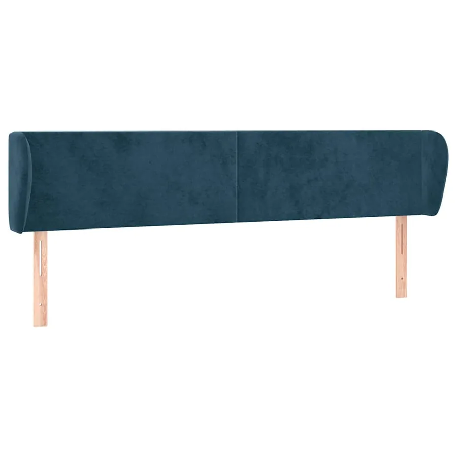 Tête de lit avec oreilles Bleu foncé 183x23x78/88 cm Velours - 2