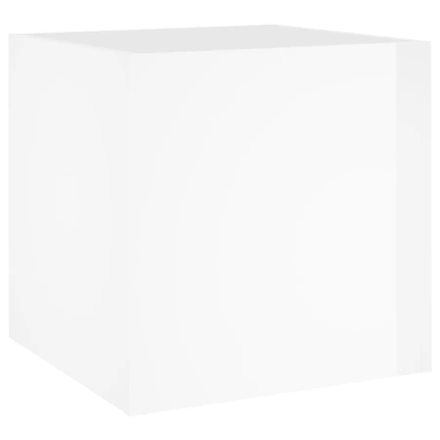 Jardinière Blanc brillant 40x40x40 cm Bois d'ingénierie - 2