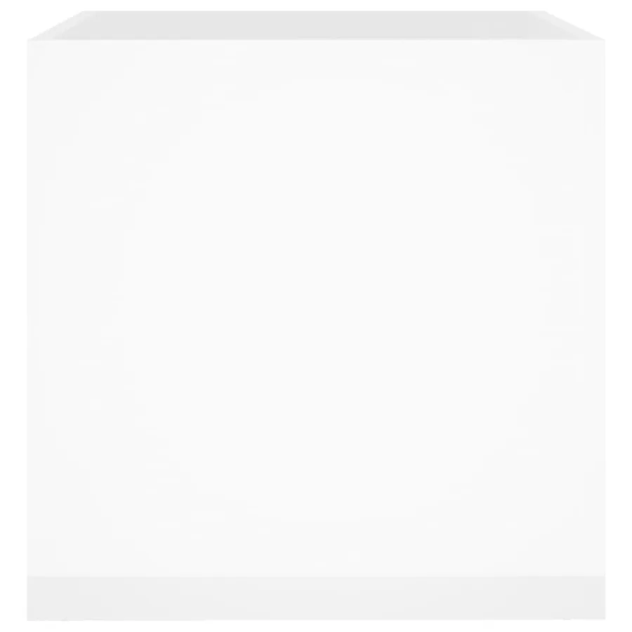 Jardinière Blanc brillant 40x40x40 cm Bois d'ingénierie - 6