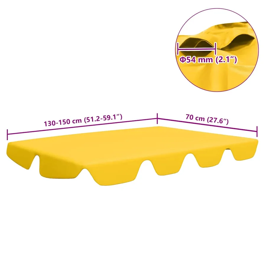 Toit de rechange de balançoire Jaune 150/130x105/70 cm - 6