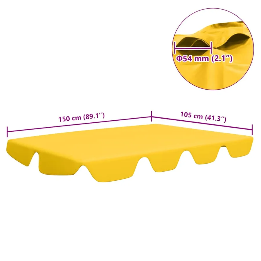 Toit de rechange de balançoire Jaune 150/130x105/70 cm - 7